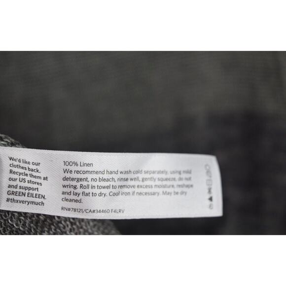 Eileen Fisher Womens Sweater Open Knit Linen Gray Striped Long Sleeve Sz Medium - Picture 13 of 16